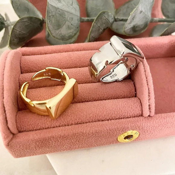 925 Sterling Silver Chunky Bar Ring Statement Ring Thick Ring - Picture 7 of 7